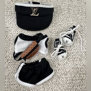 Black sports outfit set for Labubu